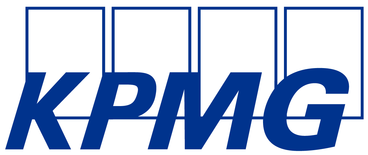 Blue KPMG logo with grid design above the letters.