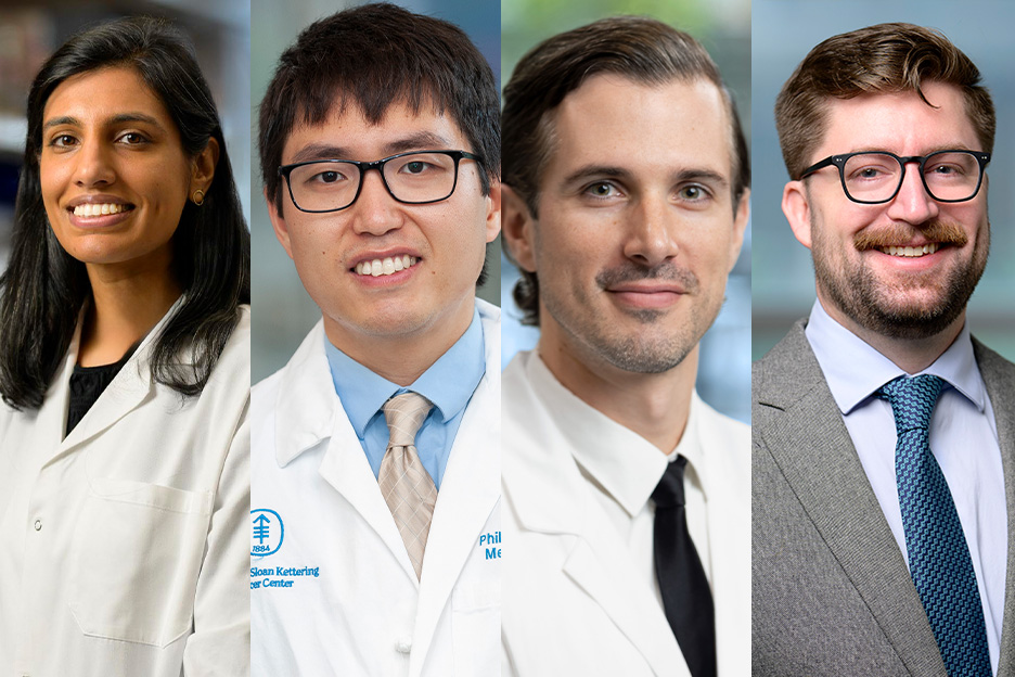 The 2025 Louis V. Gerstner, Jr. Physician Scholars. From left: Dr. Brinda Alagesan, Dr. Philip Choi, Dr. Alexander Goglia, and Dr. Quinlan Sievers.