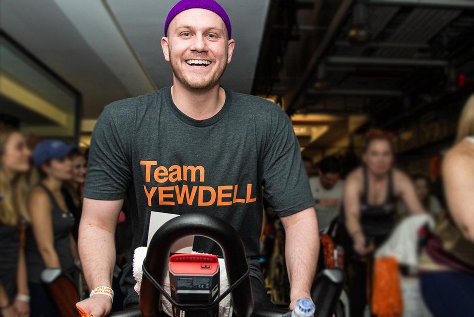 Mikey riding at a Cycle for Survival event 