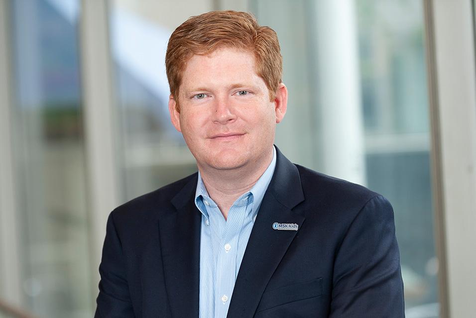 MSK pediatric hematologist-oncologist Kevin Curran, MD, smiles and looks at the camera. 